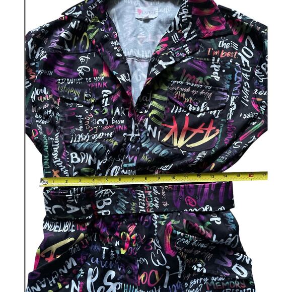 L'ATISTE Womens/Teen Coveralls Graphic Graffiti Print Size Small Mixed Media - Picture 5 of 9